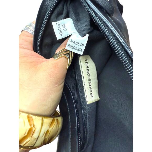 90's designer FRANCESCO BIASIA genuine leather shoulder bag - Picture 4 of 8